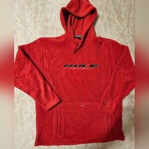 Men's Vintage 90's Nike Fleece Hoodie Red XL